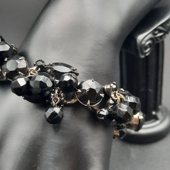 Vintage Julianna D&E Black Beaded Bracelet With Chain & Clasp - Picture 3 of 9